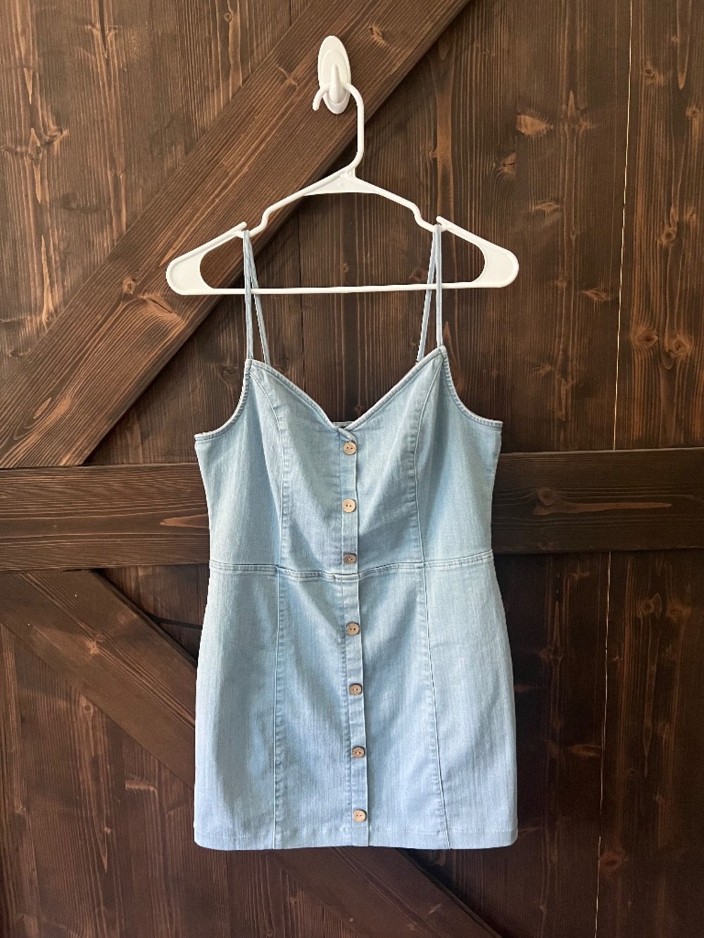 Blashe Light Wash Denim Button Front Mini Dress Size Large